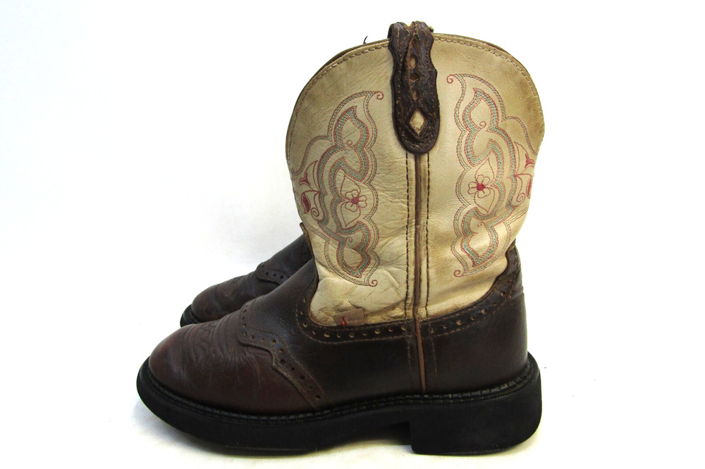Justin Gypsy Womens Size 8 B Tan Brown Leather Stockman Cowboy Western Boots